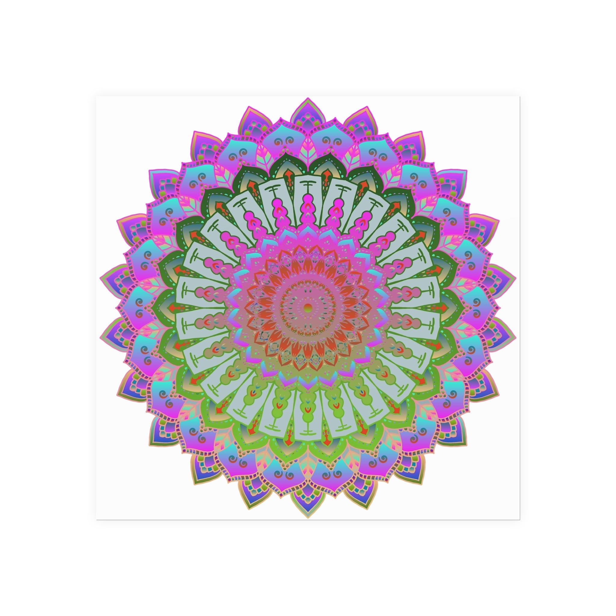 Vibrant Mandala Art Print - Intricate Design Poster - Blululi