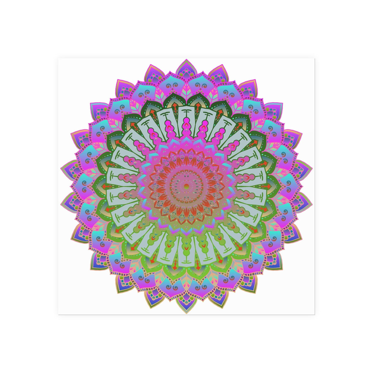 Vibrant Mandala Art Print - Intricate Design Poster - Blululi