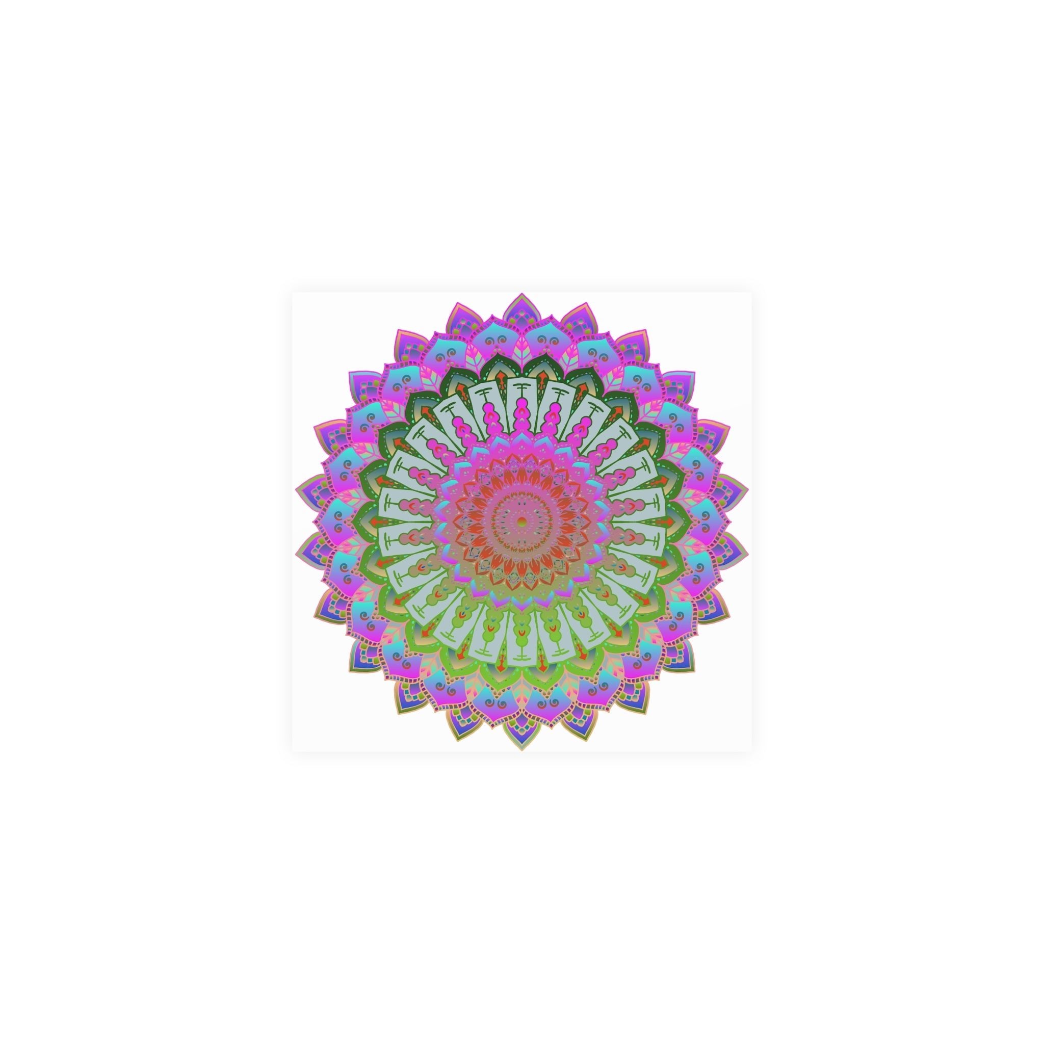 Vibrant Mandala Art Print - Intricate Design Poster - Blululi