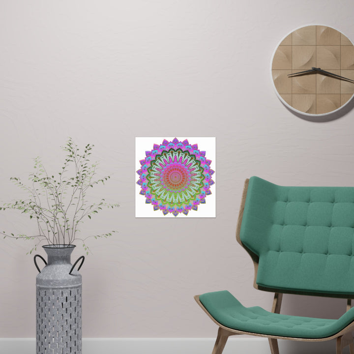 Vibrant Mandala Art Print - Intricate Design Poster - Blululi