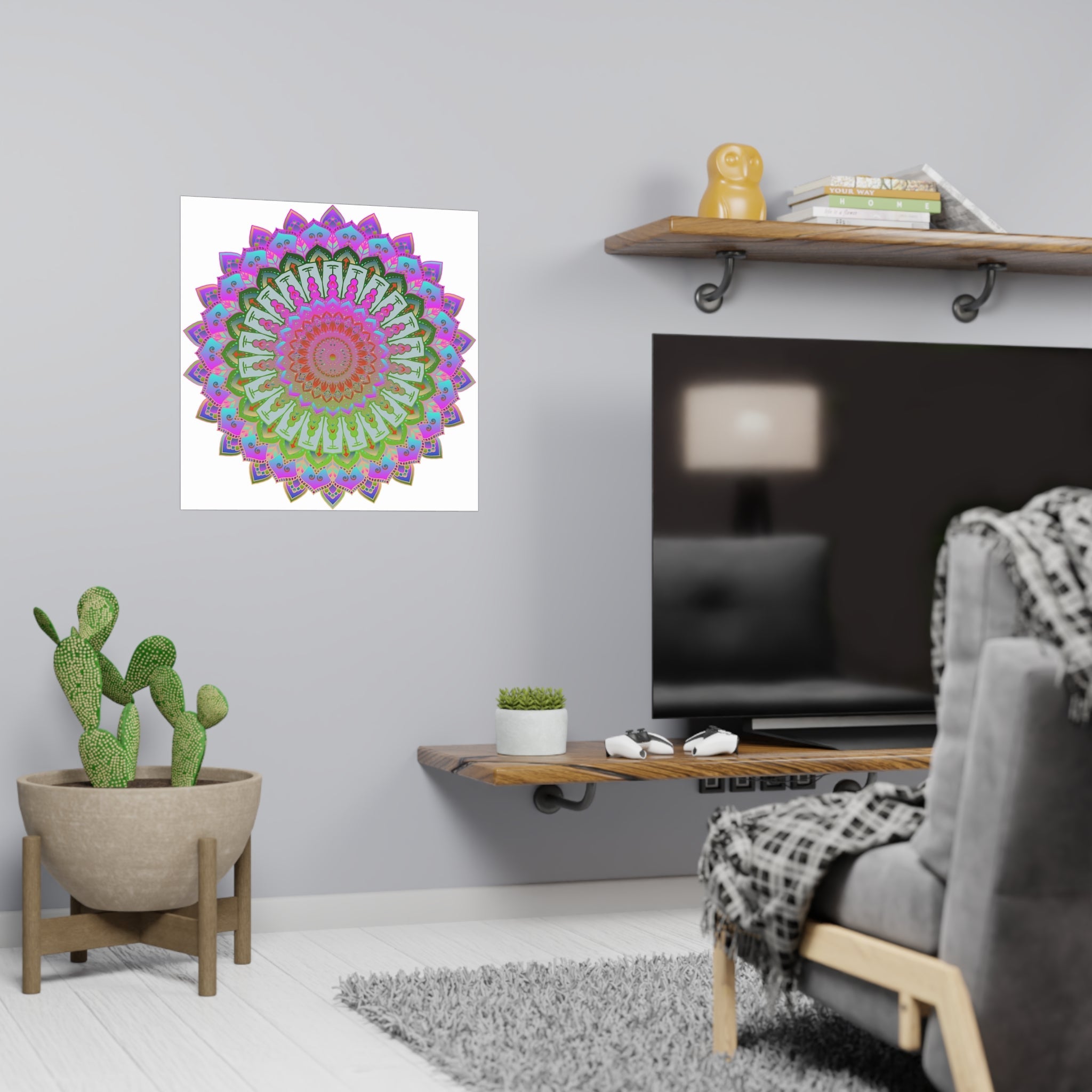 Vibrant Mandala Art Print - Intricate Design Poster - Blululi