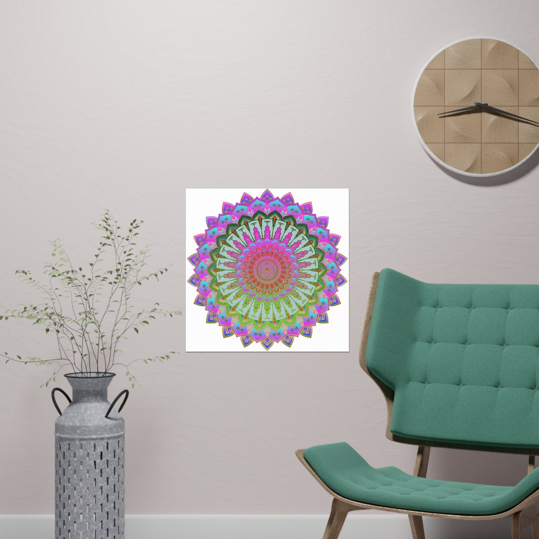 Vibrant Mandala Art Print - Intricate Design Poster - Blululi