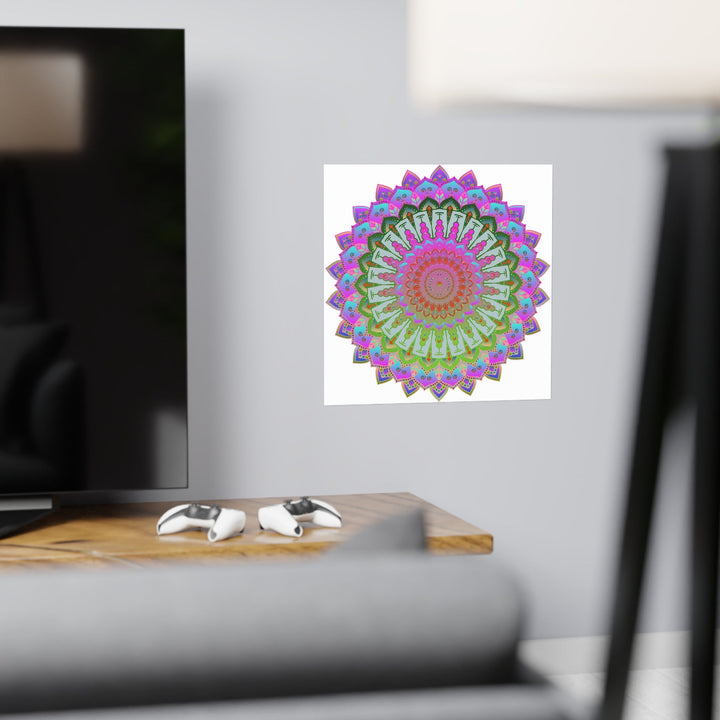 Vibrant Mandala Art Print - Intricate Design Poster - Blululi