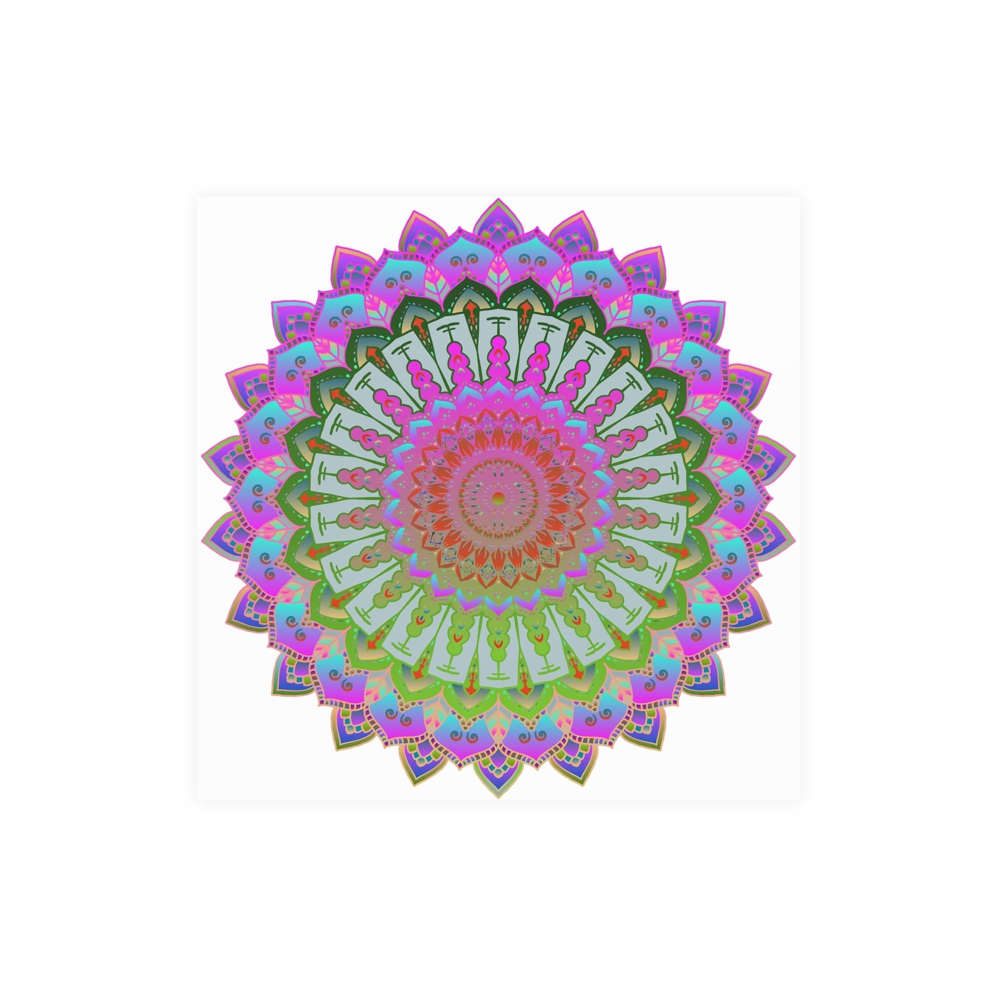 Vibrant Mandala Art Print - Intricate Design Poster - Blululi