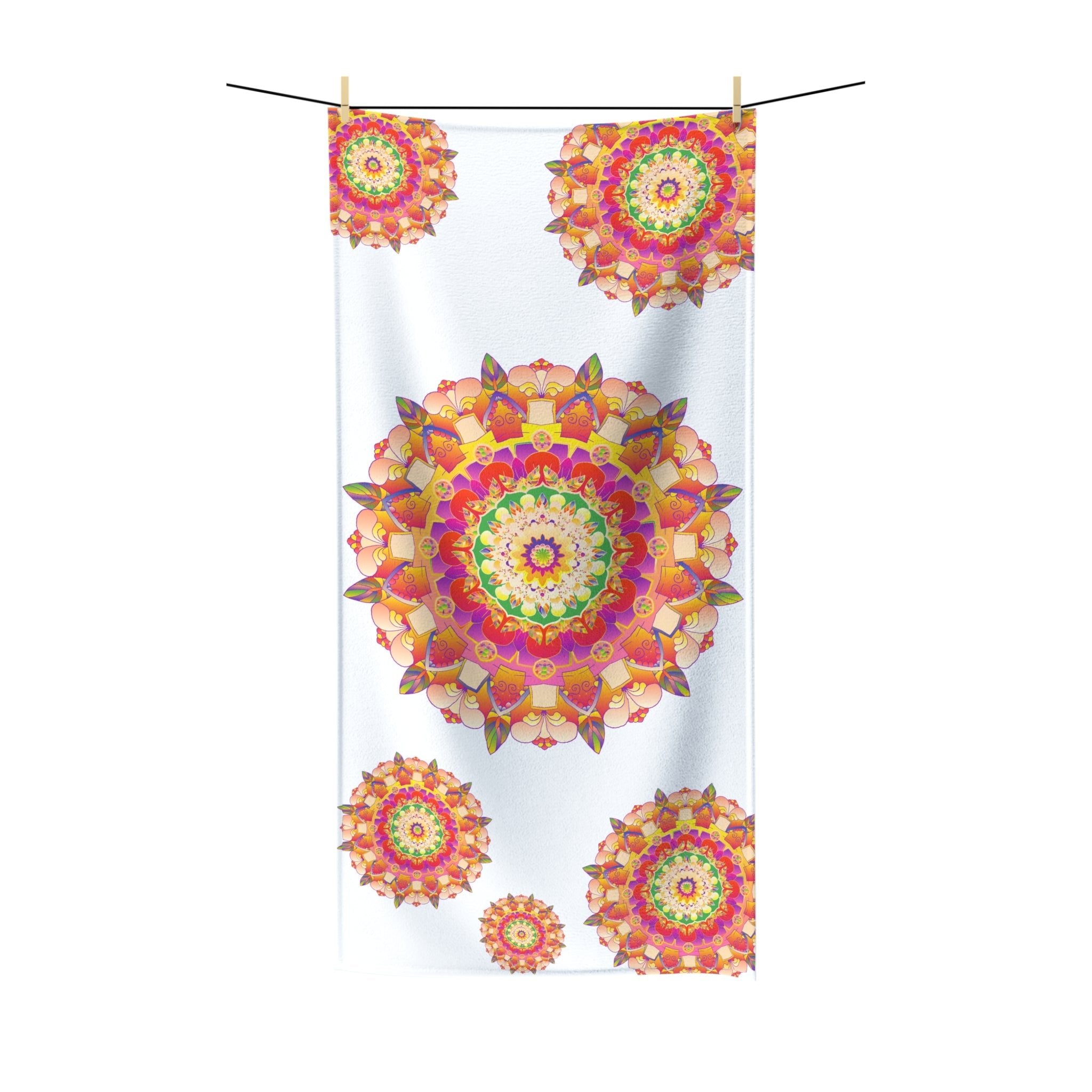 Vibrant Mandala Bath Towel - Colorful Geometric Design Home Decor - Blululi