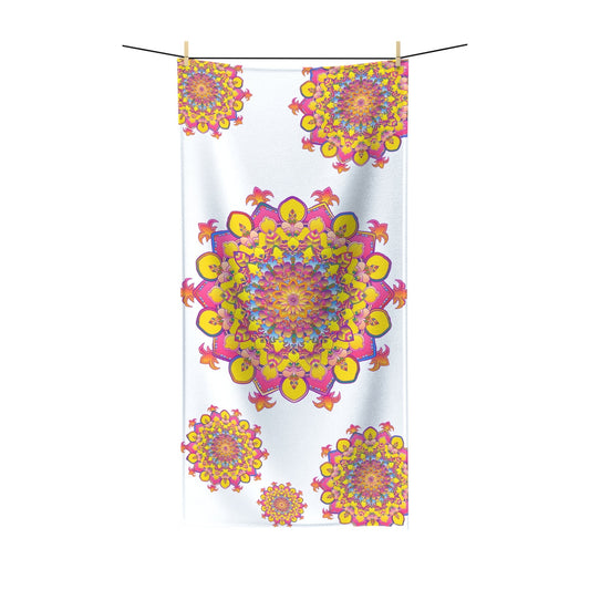 Vibrant Mandala Bath Towel - Pink & Yellow Home Decor - Blululi