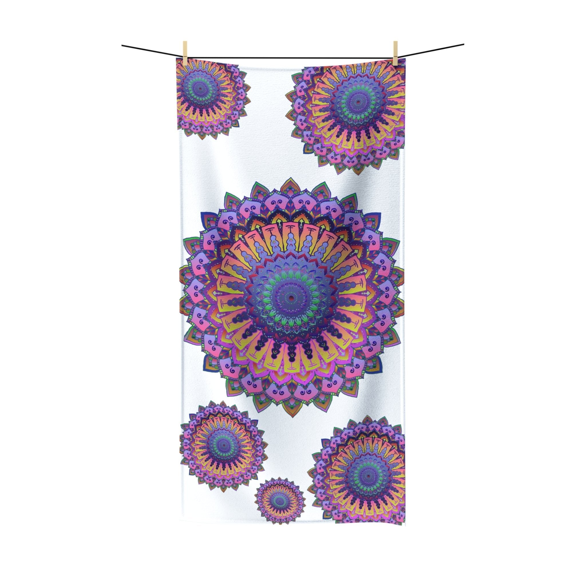 Vibrant Mandala Bath Towel - Spiritual Decor Home Decor - Blululi