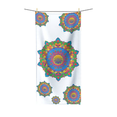 Vibrant Mandala Beach Towel - Colorful Floral Design Home Decor - Blululi