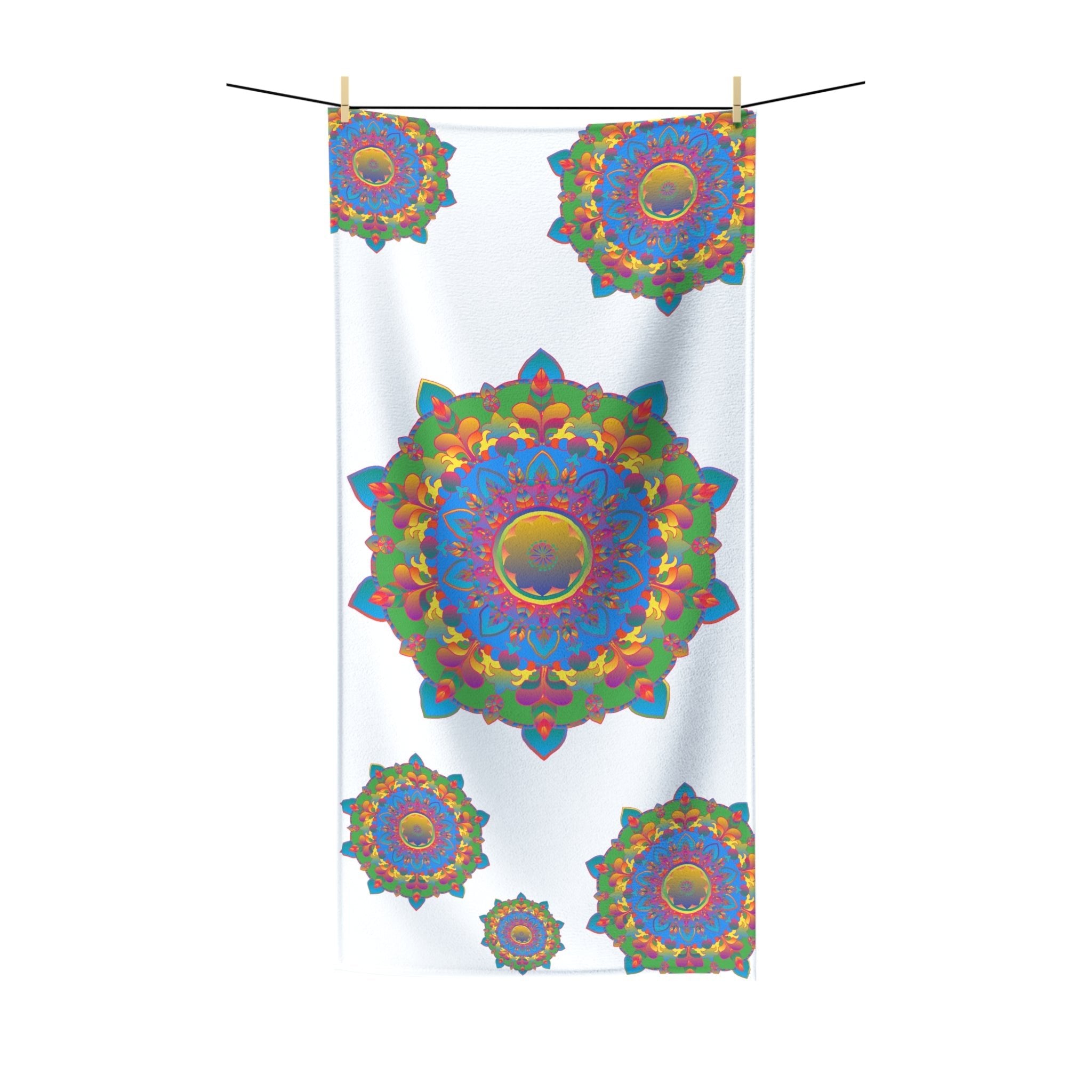 Vibrant Mandala Beach Towel - Colorful Floral Design Home Decor - Blululi