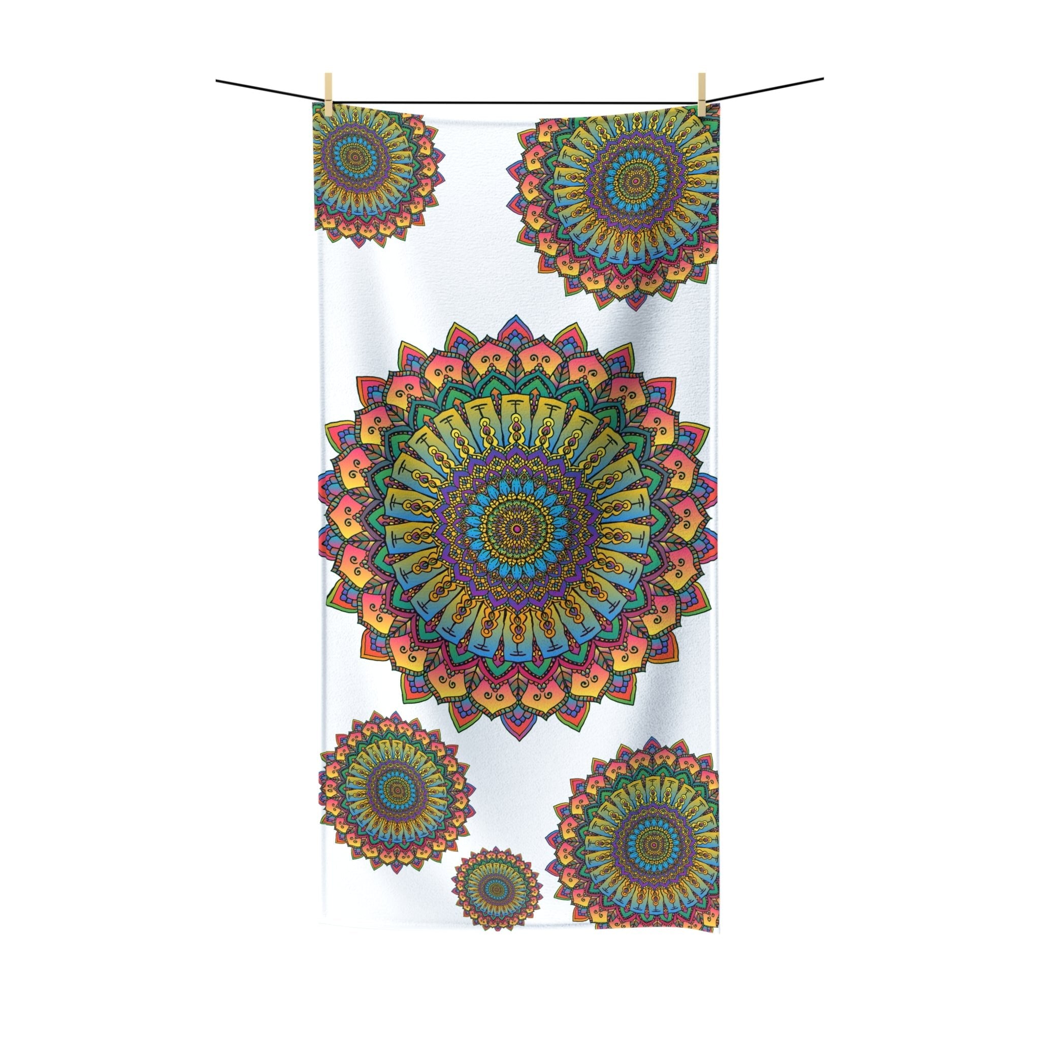 Vibrant Mandala Beach Towel - Intricate Design Home Decor - Blululi