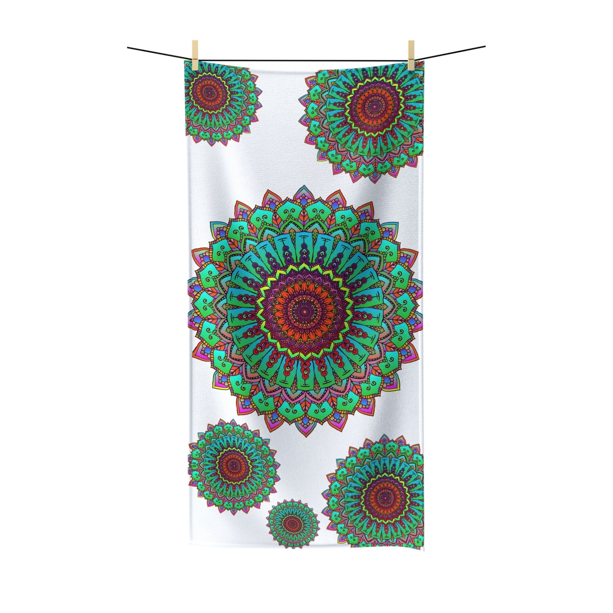 Vibrant Mandala Beach Towel - Spiritual Art Home Decor - Blululi