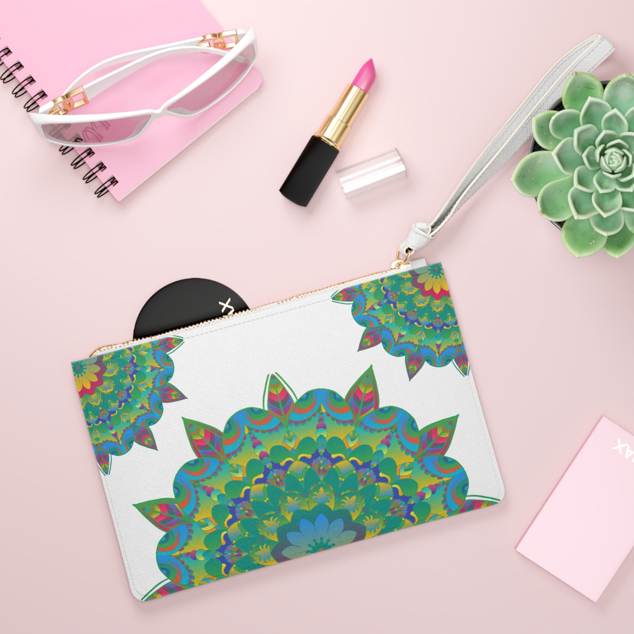 Vibrant Mandala Clutch Bag - Hand Drawn Art Bags - Blululi