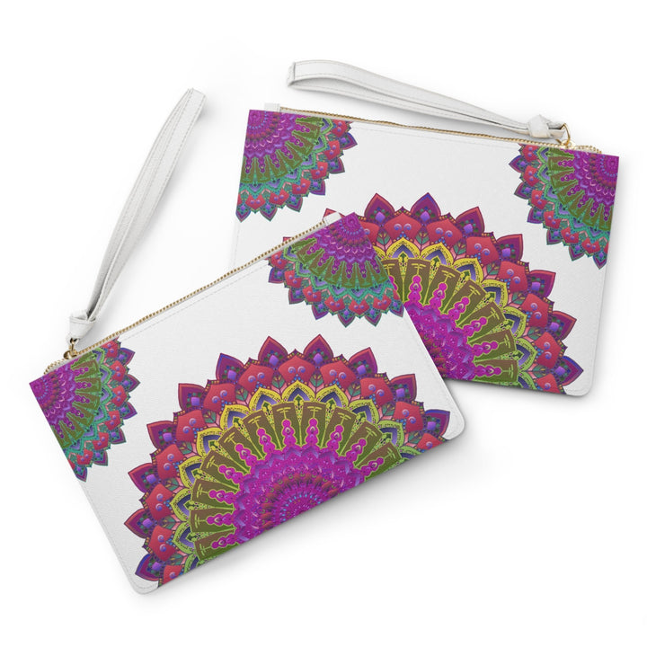 Vibrant Mandala Clutch Bag - Hand Drawn Art Bags - Blululi