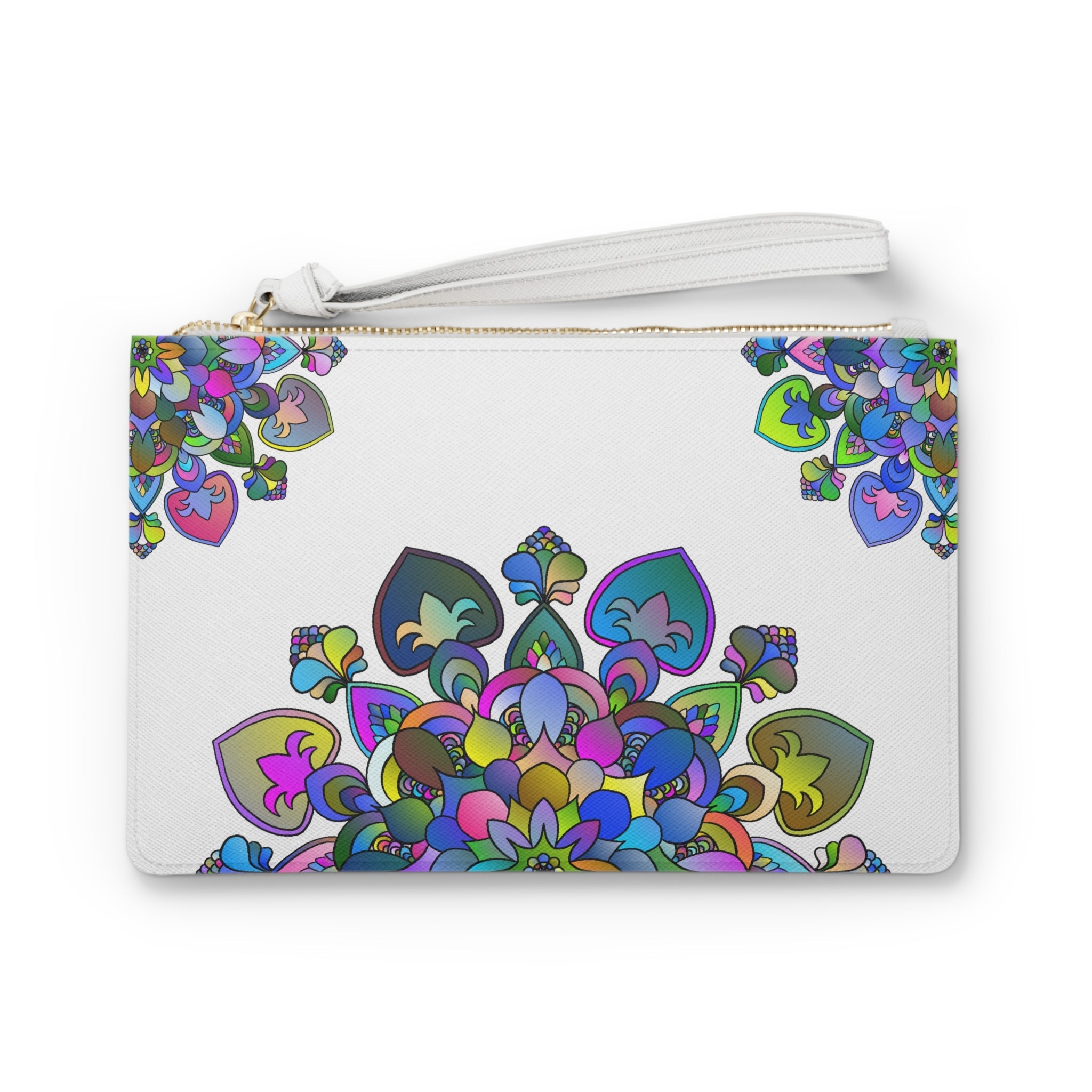 Vibrant Mandala Clutch Bag - Hand Drawn Art Bags - Blululi