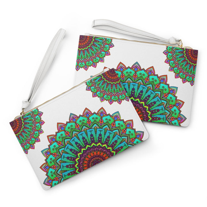 Vibrant Mandala Clutch Bag - Hand Drawn Art Bags - Blululi