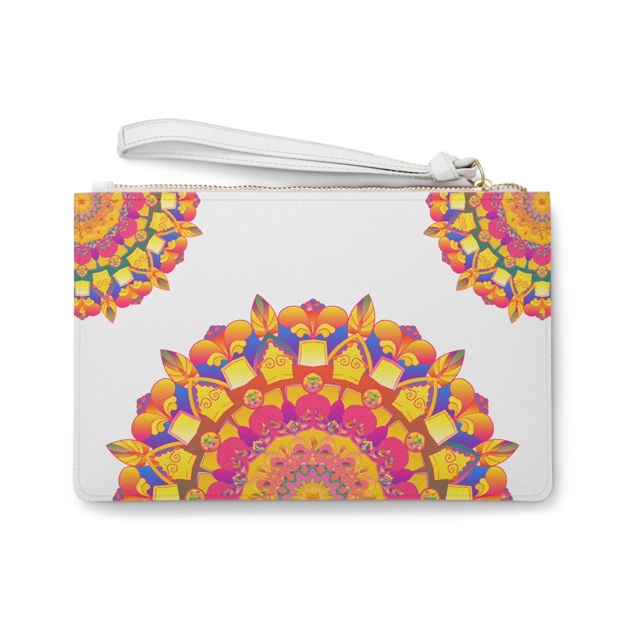 Vibrant Mandala Clutch Bag - Hand Drawn Bags - Blululi