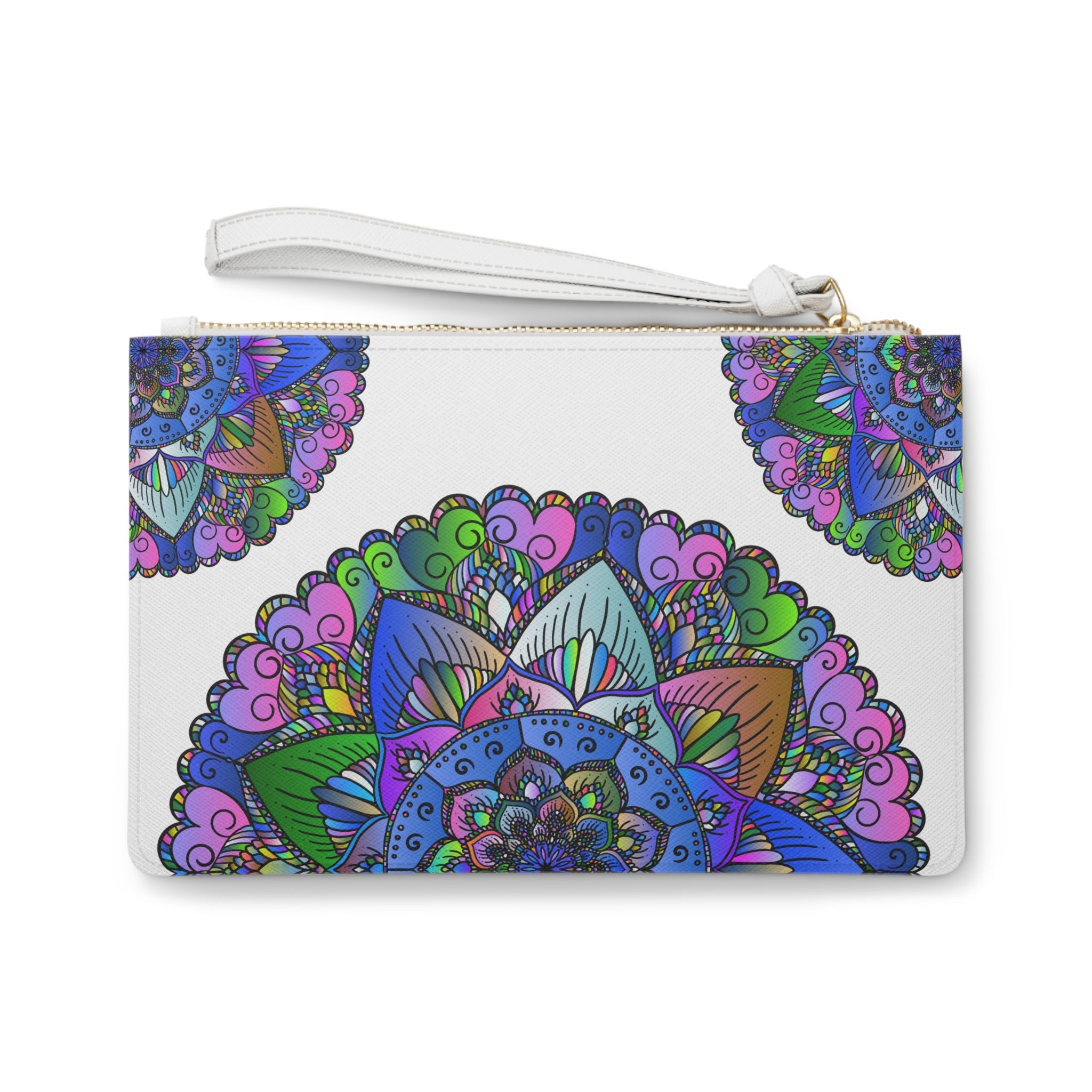 Vibrant Mandala Clutch Bag - Hand Drawn Bags - Blululi