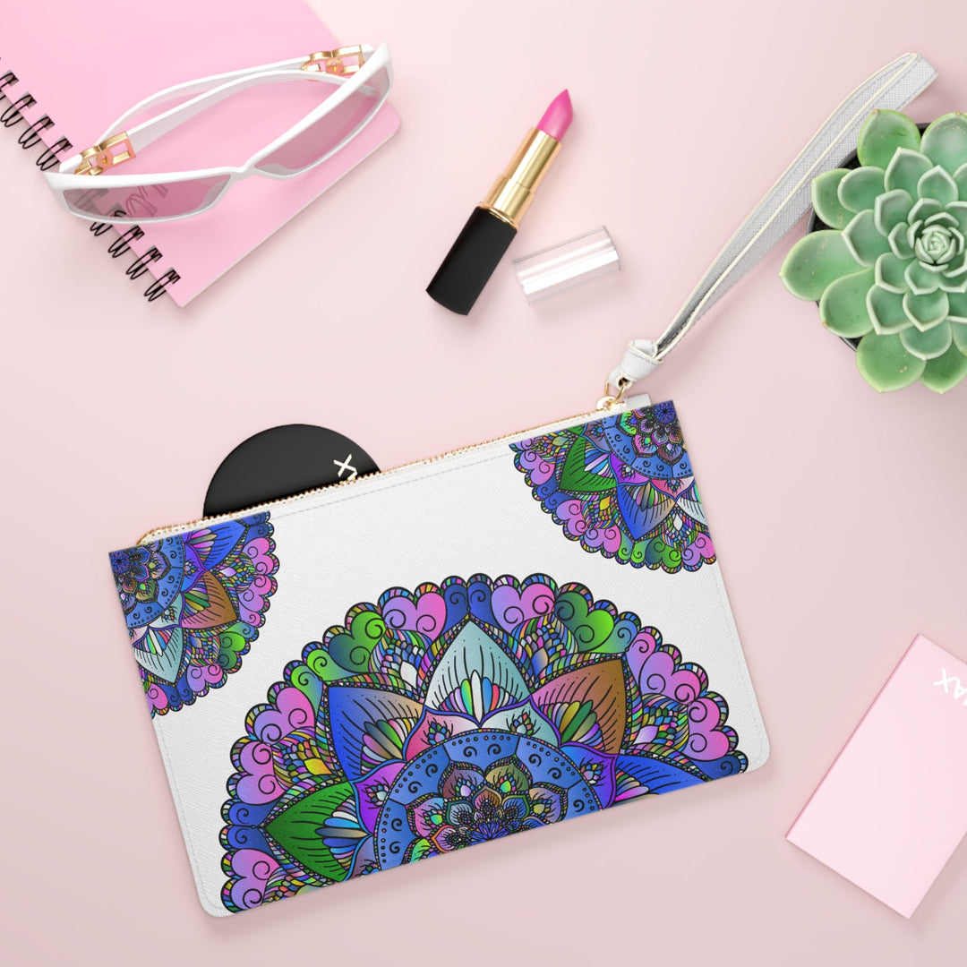 Vibrant Mandala Clutch Bag - Hand Drawn Bags - Blululi