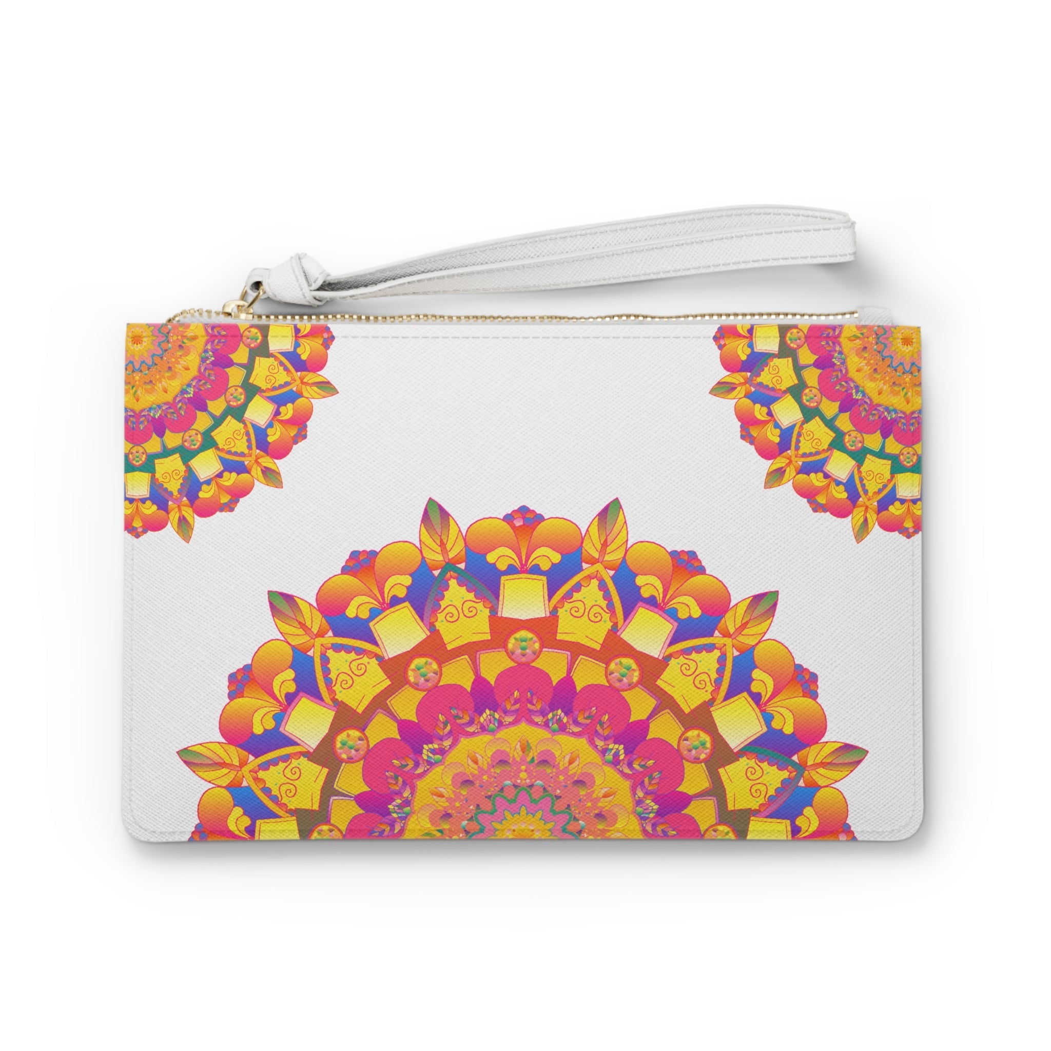 Vibrant Mandala Clutch Bag - Hand Drawn Bags - Blululi