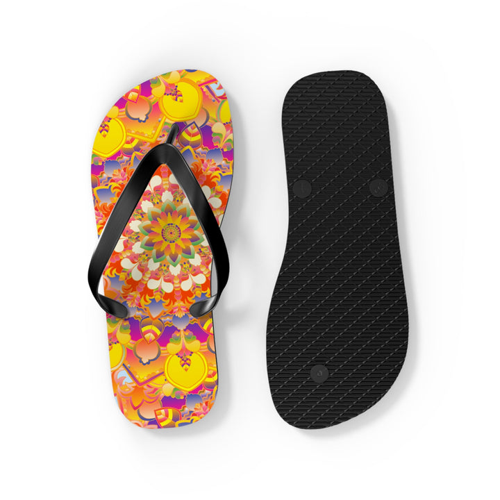 Vibrant Mandala Flip Flops - Bohemian Summer Style Shoes - Blululi