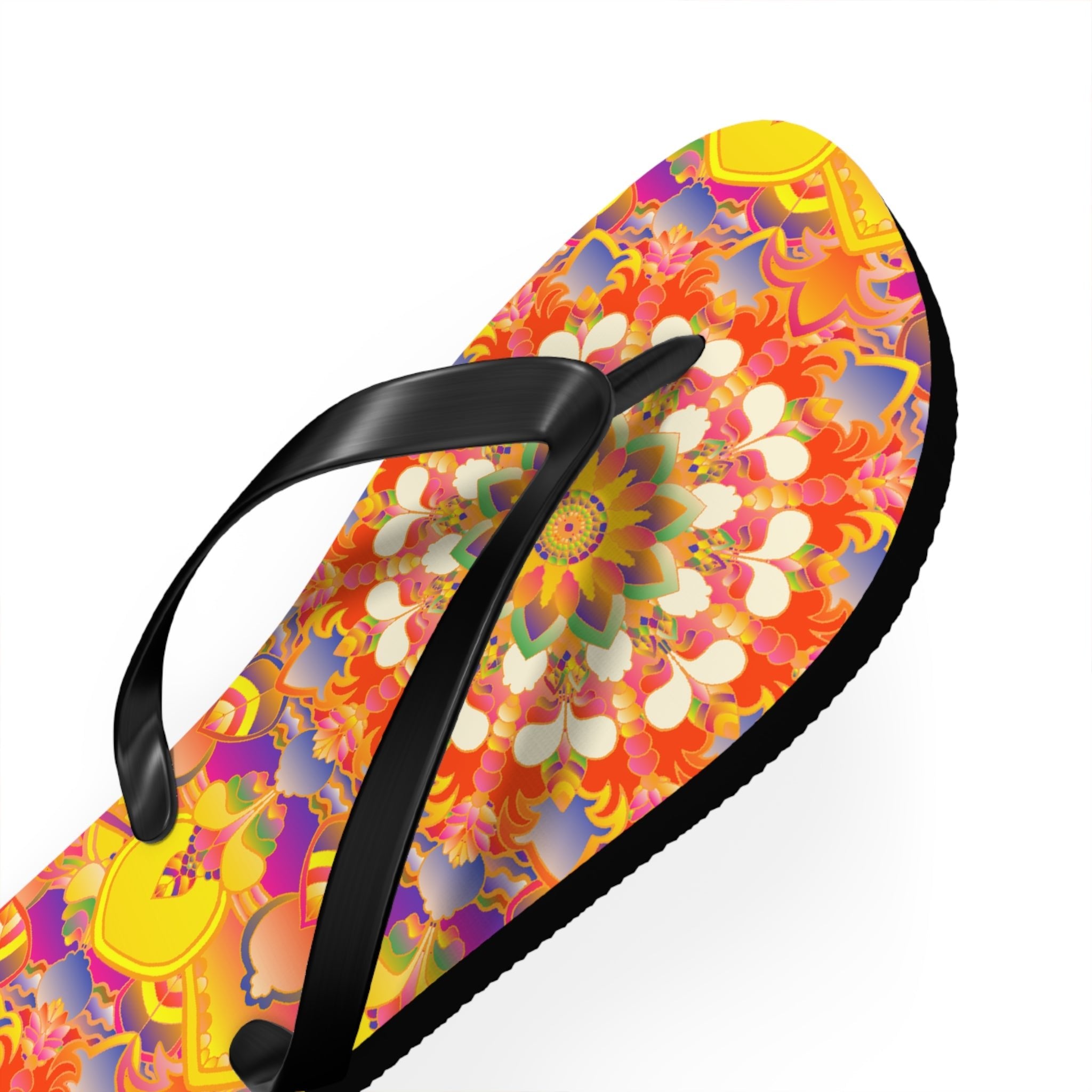 Vibrant Mandala Flip Flops - Bohemian Summer Style Shoes - Blululi