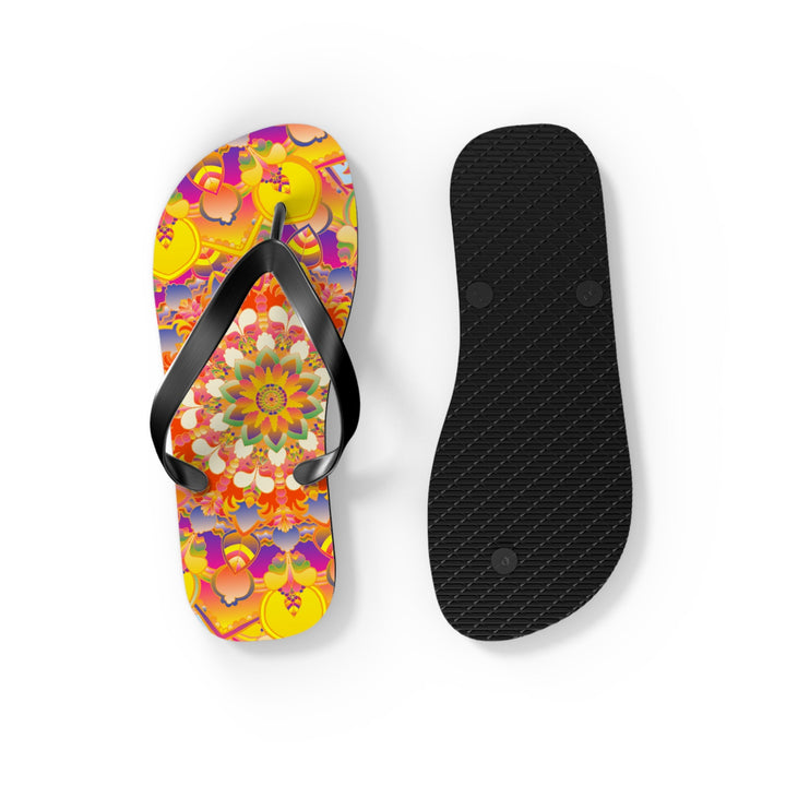 Vibrant Mandala Flip Flops - Bohemian Summer Style Shoes - Blululi