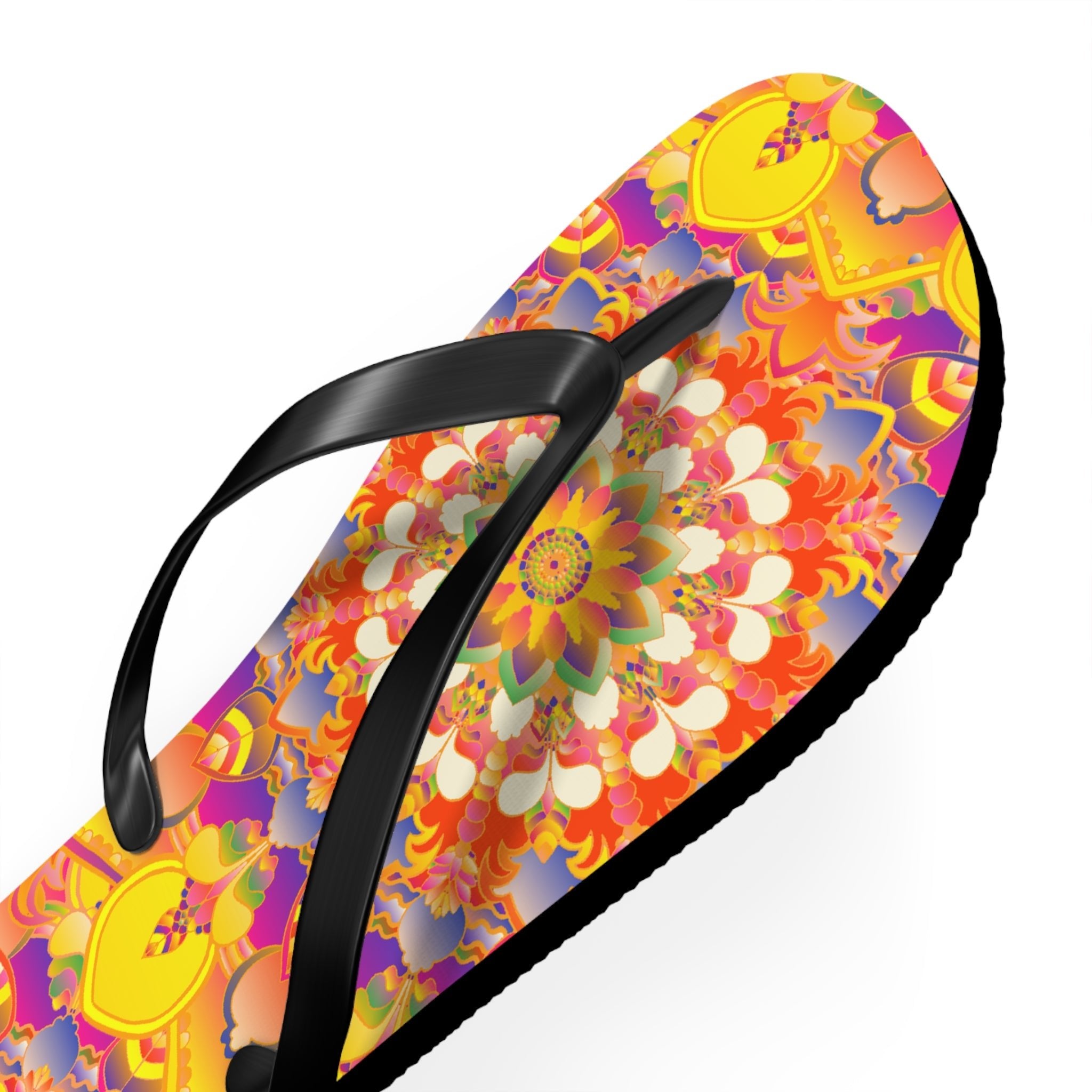 Vibrant Mandala Flip Flops - Bohemian Summer Style Shoes - Blululi