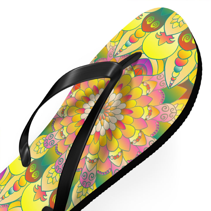 Vibrant Mandala Flip Flops - Colorful & Comfortable Shoes - Blululi