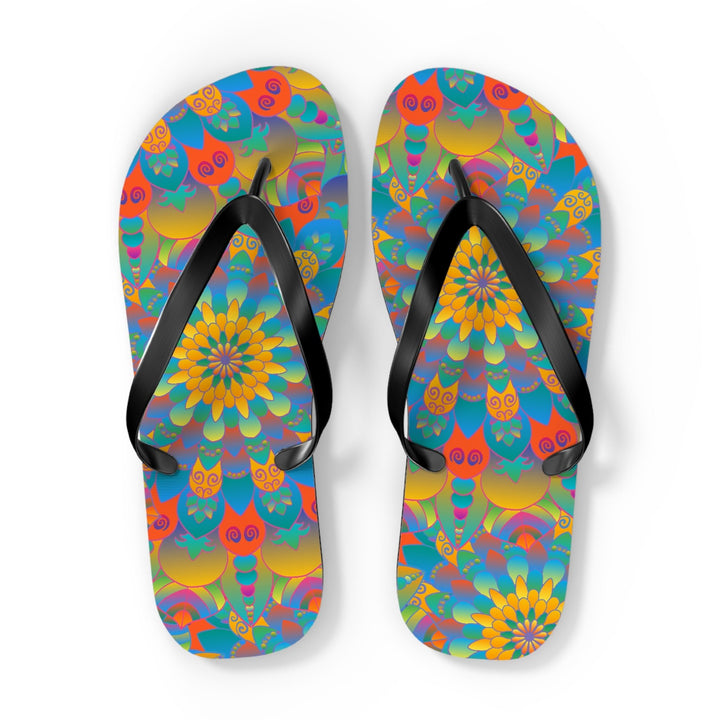 Vibrant Mandala Flip Flops - Colorful & Comfortable Shoes - Blululi