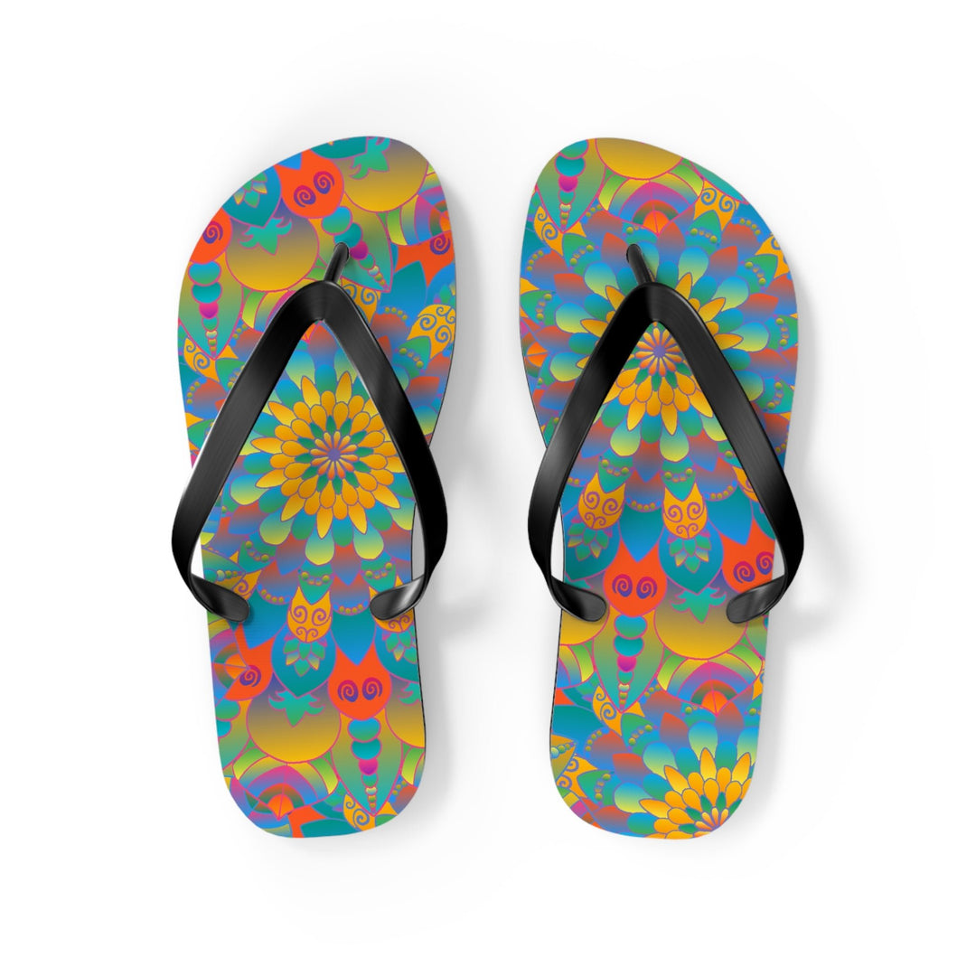 Vibrant Mandala Flip Flops - Colorful & Comfortable Shoes - Blululi