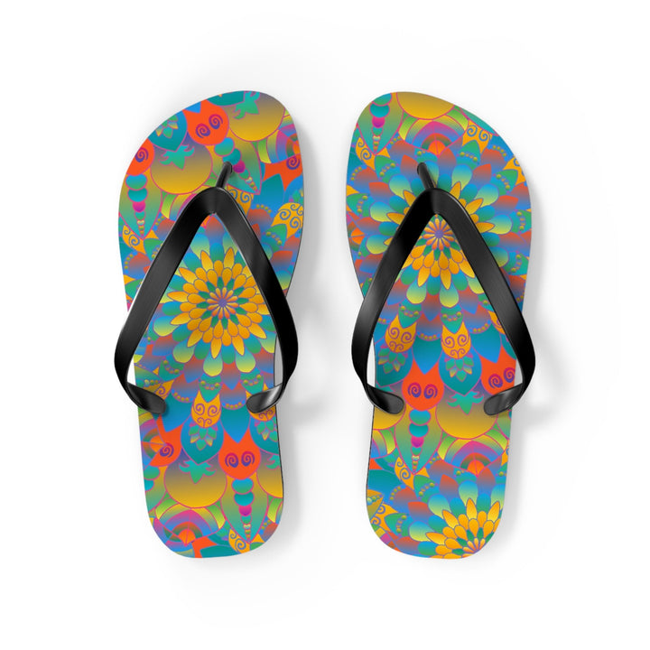 Vibrant Mandala Flip Flops - Colorful & Comfortable Shoes - Blululi