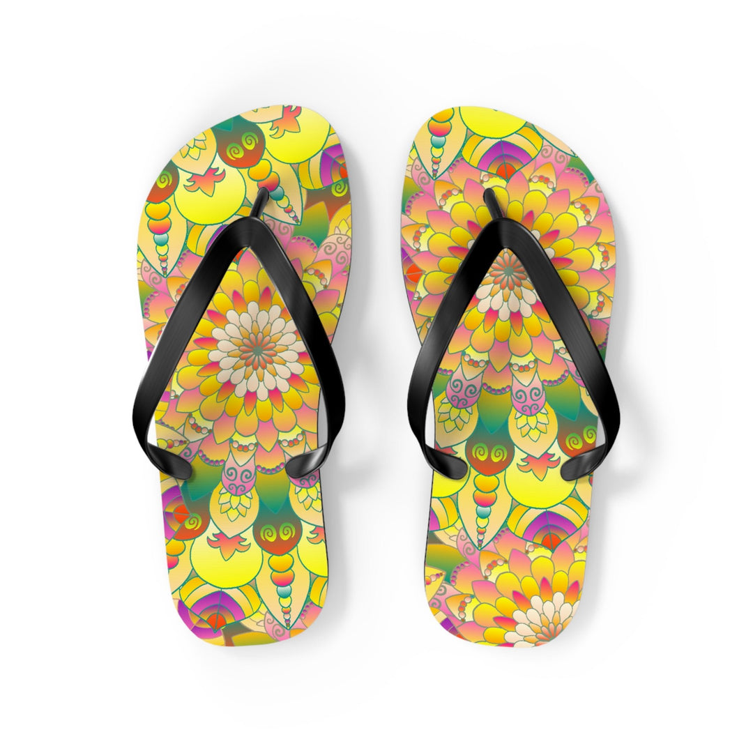 Vibrant Mandala Flip Flops - Colorful & Comfortable Shoes - Blululi