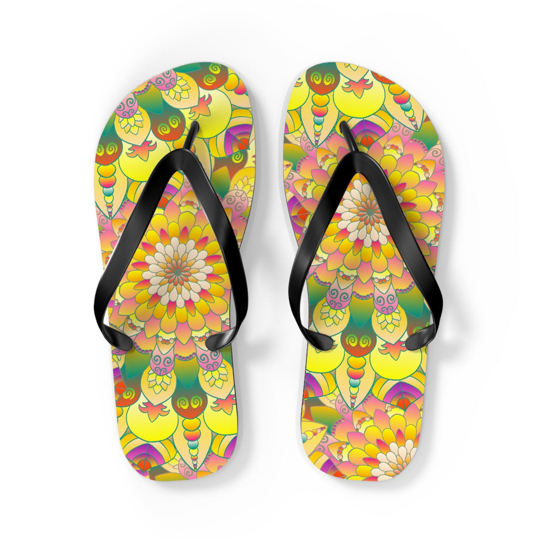 Vibrant Mandala Flip Flops - Colorful & Comfortable Shoes - Blululi