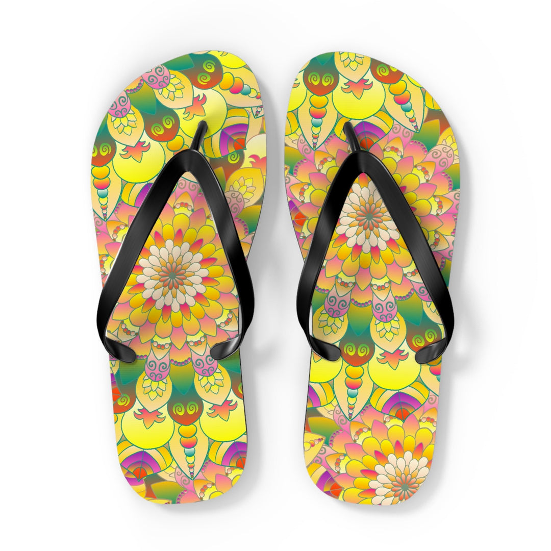 Vibrant Mandala Flip Flops - Colorful & Comfortable Shoes - Blululi