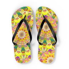 Vibrant Mandala Flip Flops - Colorful & Comfortable Shoes - Blululi