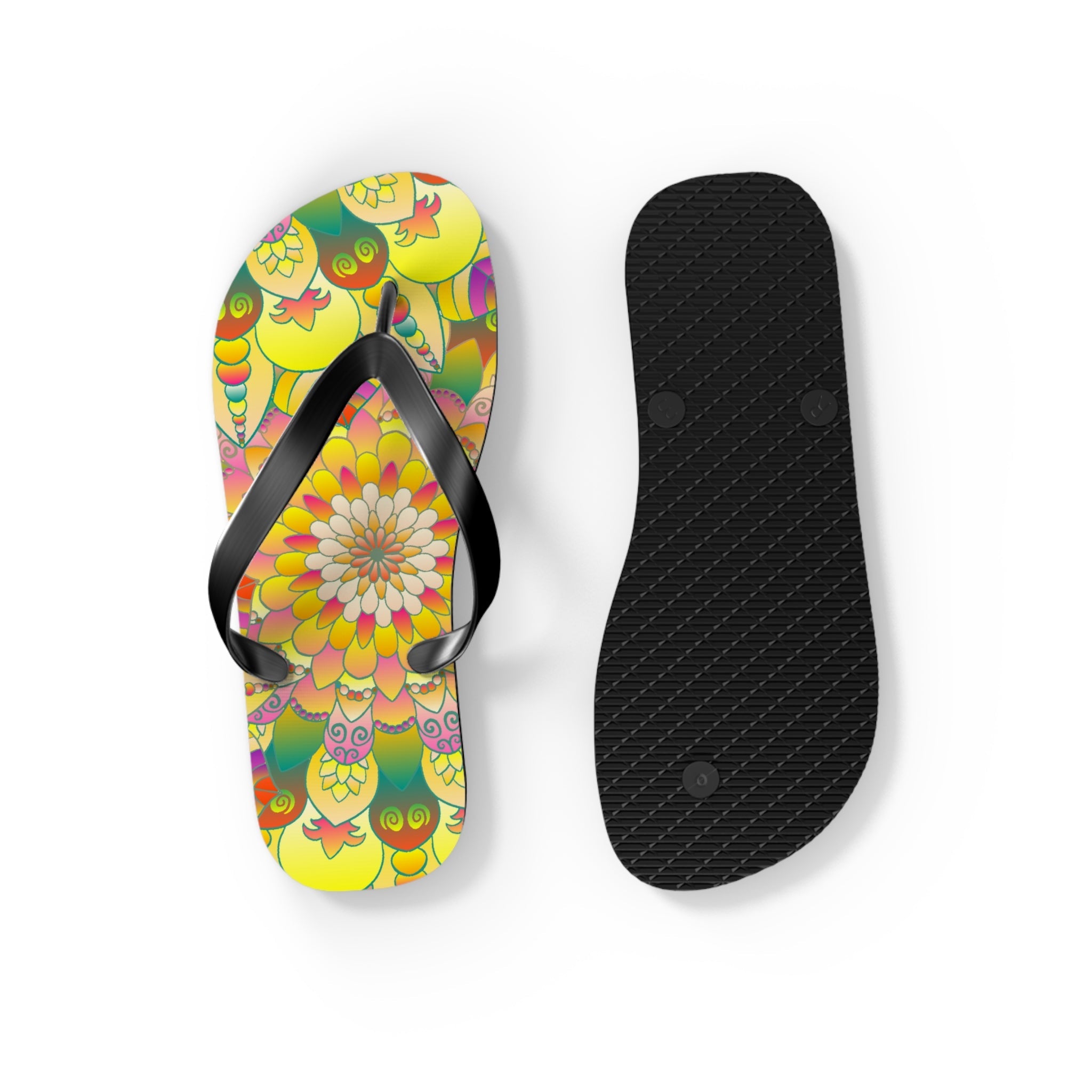 Vibrant Mandala Flip Flops - Colorful & Comfortable Shoes - Blululi