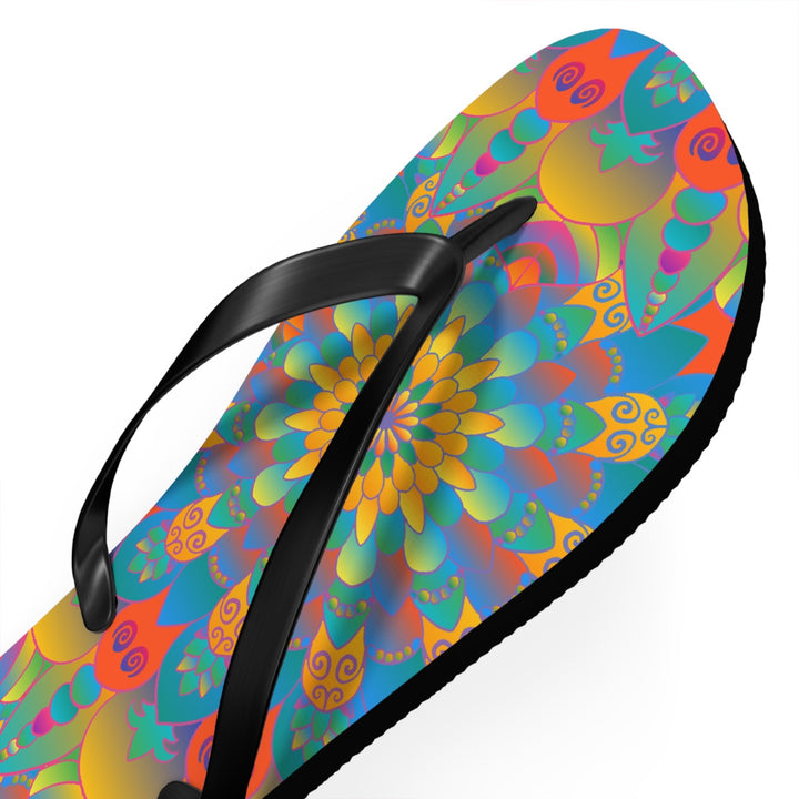 Vibrant Mandala Flip Flops - Colorful & Comfortable Shoes - Blululi