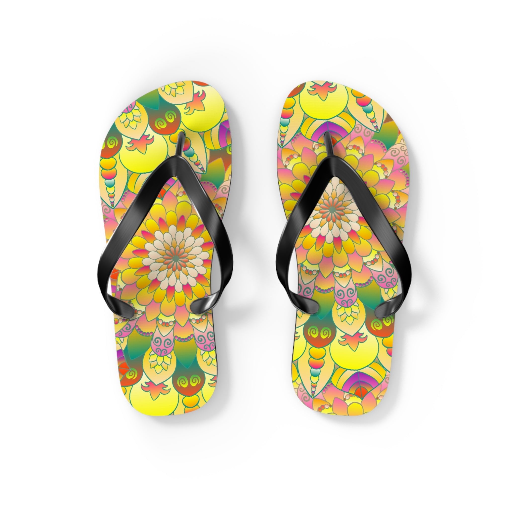 Vibrant Mandala Flip Flops - Colorful & Comfortable Shoes - Blululi