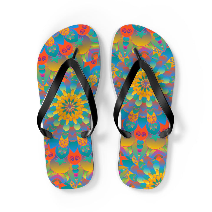 Vibrant Mandala Flip Flops - Colorful & Comfortable Shoes - Blululi