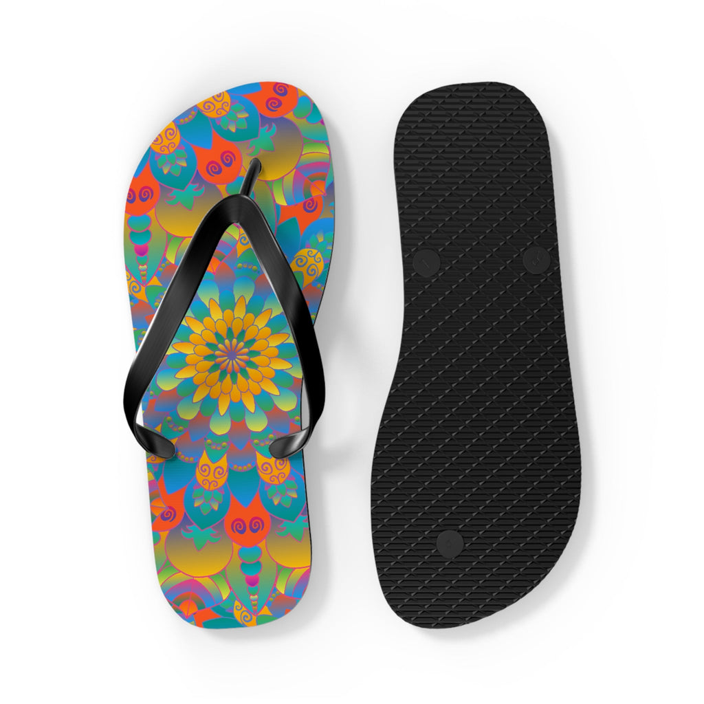 Vibrant Mandala Flip Flops - Colorful & Comfortable Shoes - Blululi