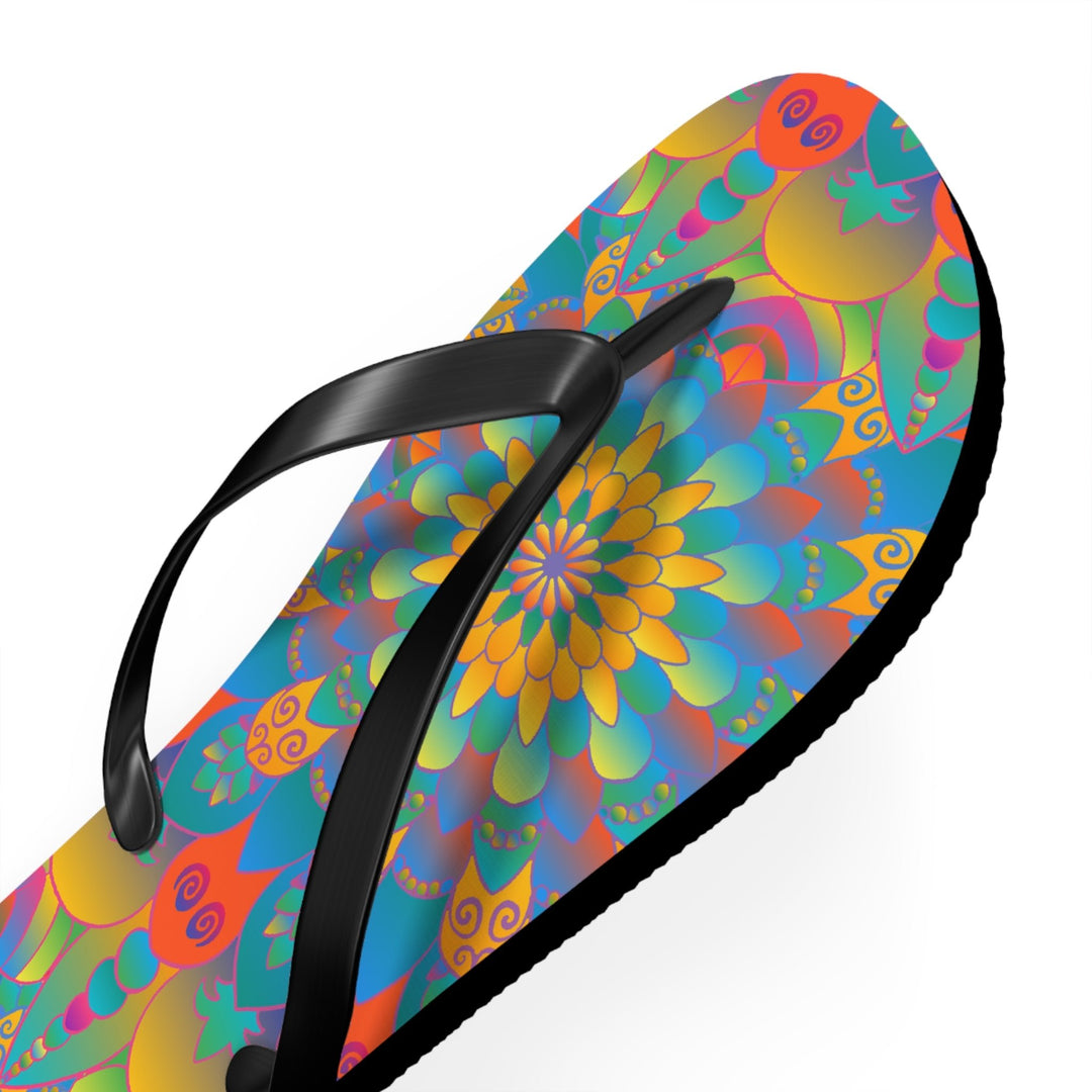 Vibrant Mandala Flip Flops - Colorful & Comfortable Shoes - Blululi