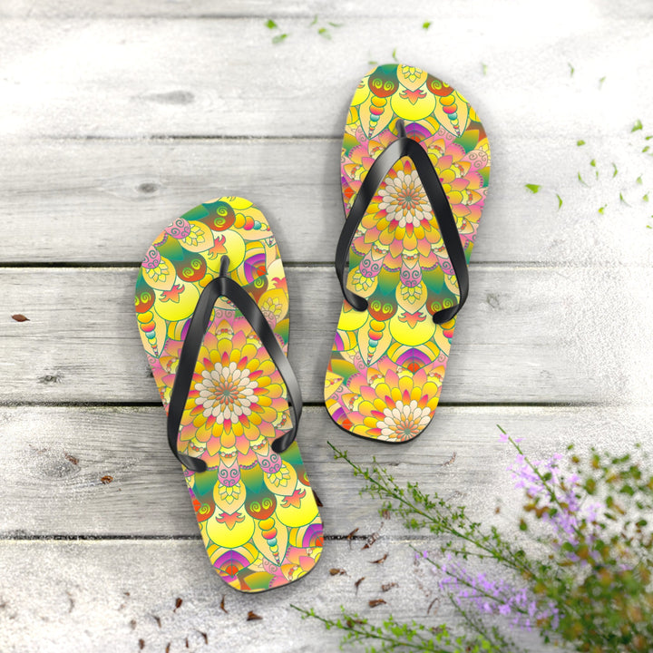 Vibrant Mandala Flip Flops - Colorful & Comfortable Shoes - Blululi