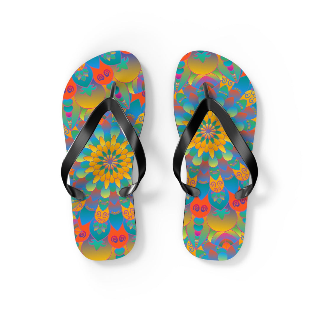 Vibrant Mandala Flip Flops - Colorful & Comfortable Shoes - Blululi