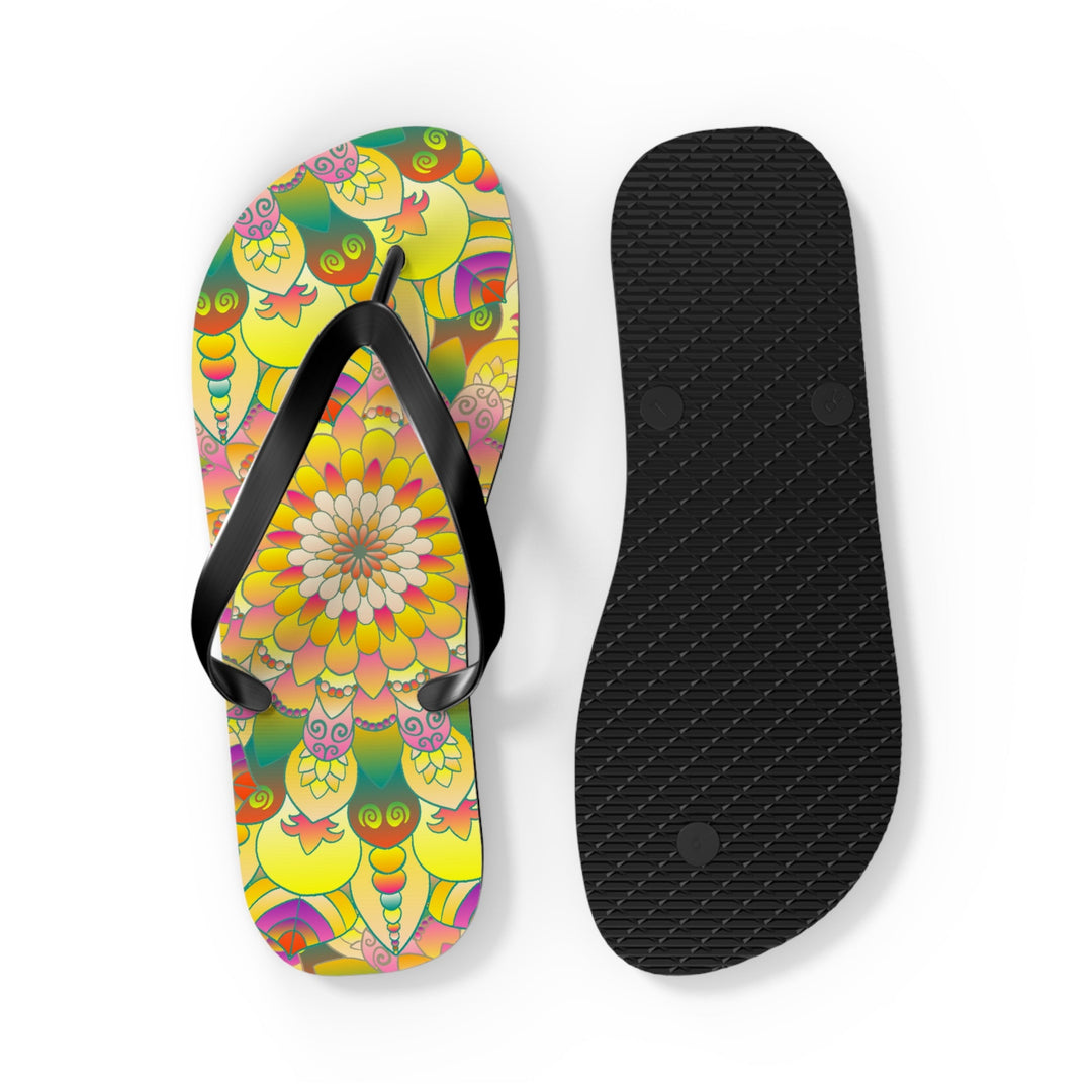 Vibrant Mandala Flip Flops - Colorful & Comfortable Shoes - Blululi