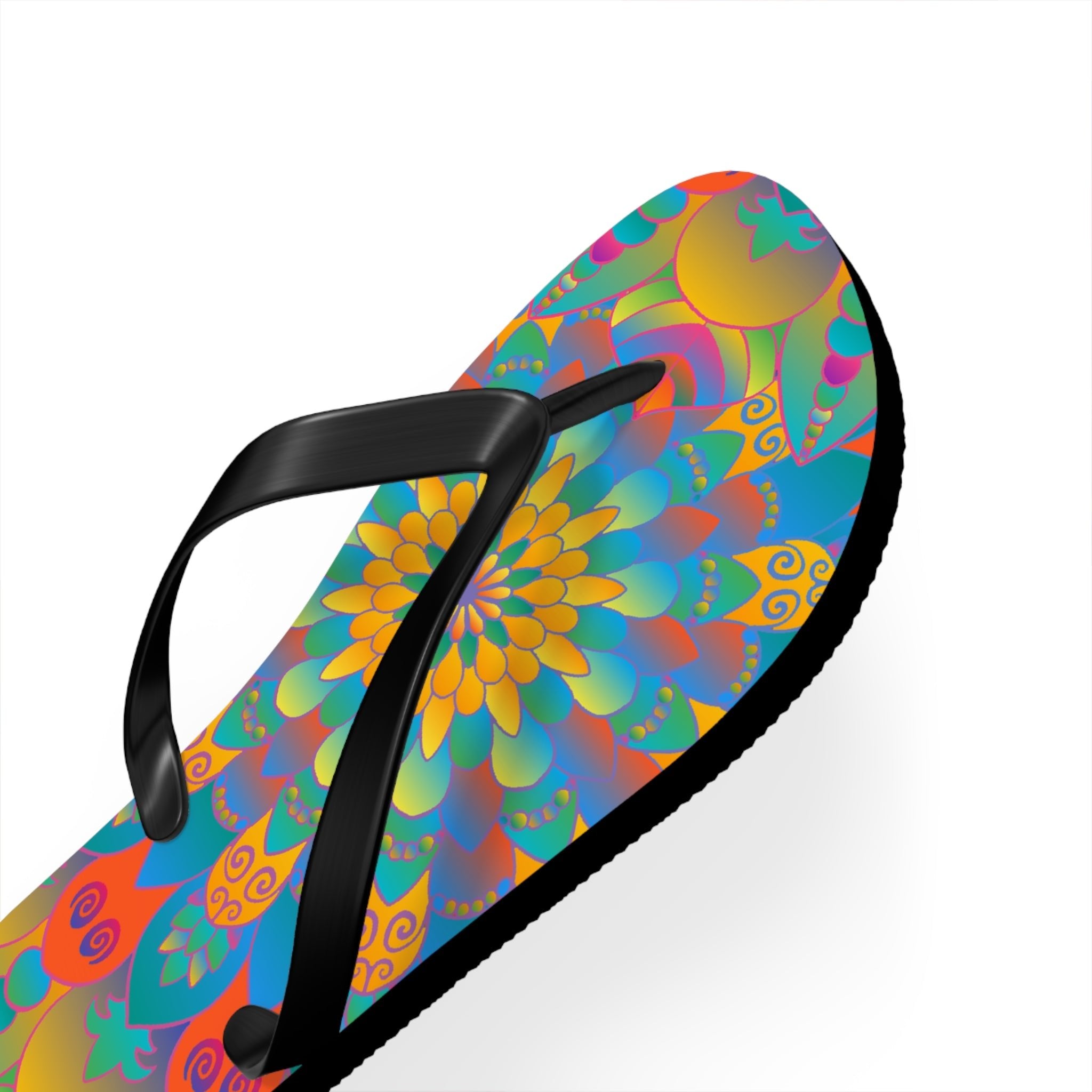 Vibrant Mandala Flip Flops - Colorful & Comfortable Shoes - Blululi