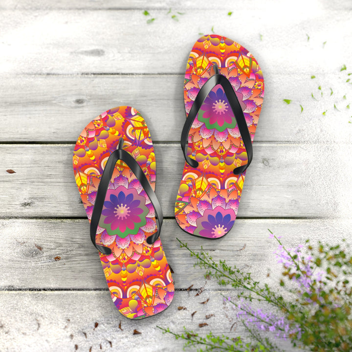 Vibrant Mandala Flip Flops - Colorful & Intricate Shoes - Blululi