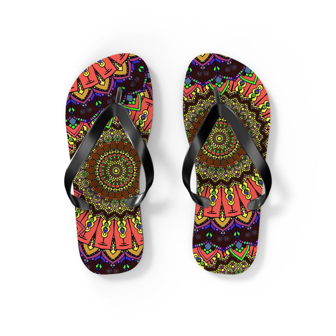 Vibrant Mandala Flip Flops - Colorful & Intricate Shoes - Blululi