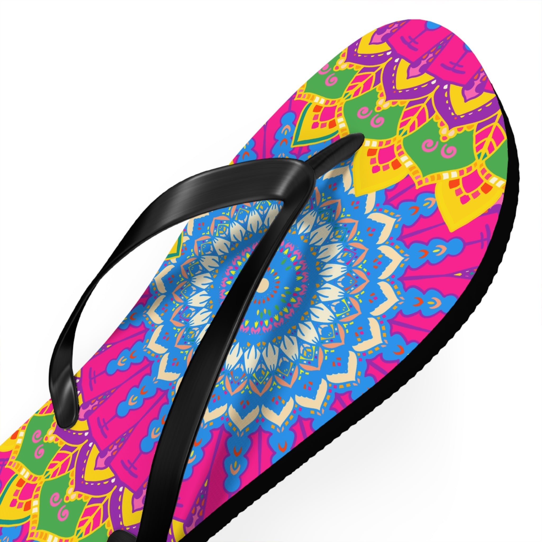 Vibrant Mandala Flip Flops - Colorful & Intricate Shoes - Blululi