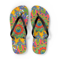 Vibrant Mandala Flip Flops - Colorful & Intricate Shoes - Blululi