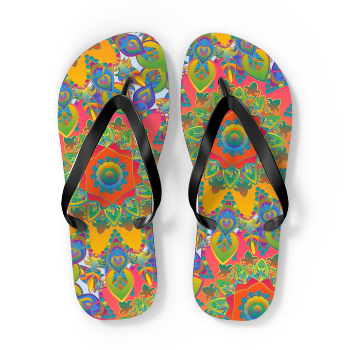 Vibrant Mandala Flip Flops - Colorful & Intricate Shoes - Blululi